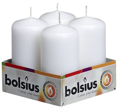 pillar candle 4 pack white