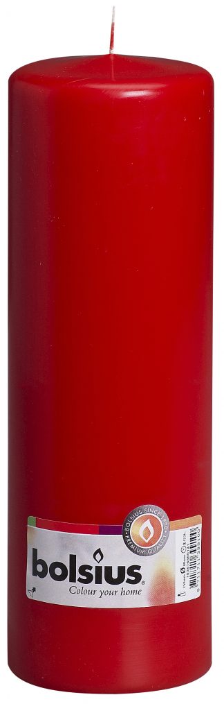red tall pillar candle