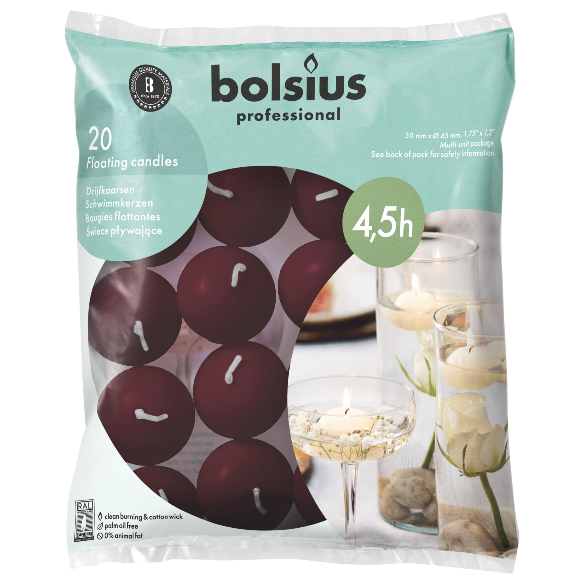 Floating Candles Bag of 20 - Velvet Red