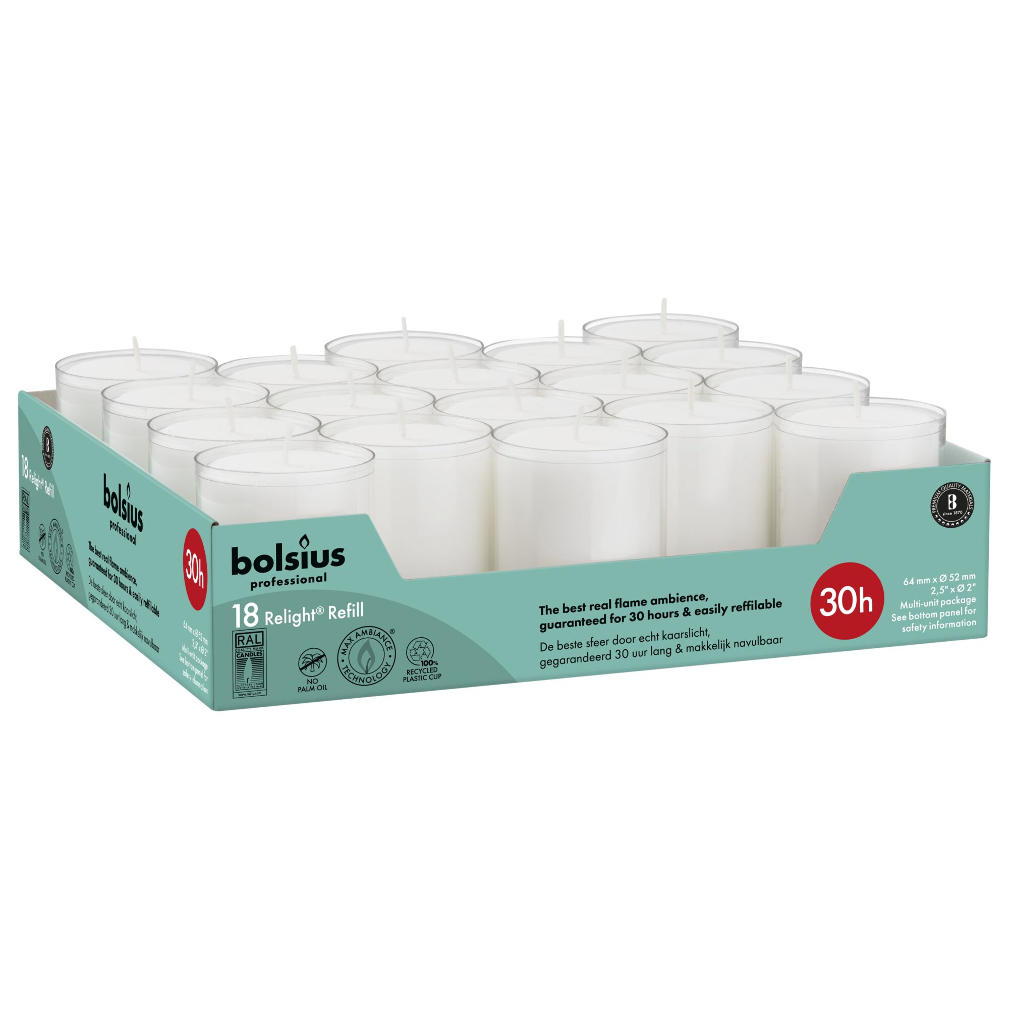 30hr ReLight Refills (Tray of 18) Transparent