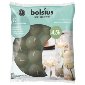 Floating Candles Bag of 20 - Fresh Olive